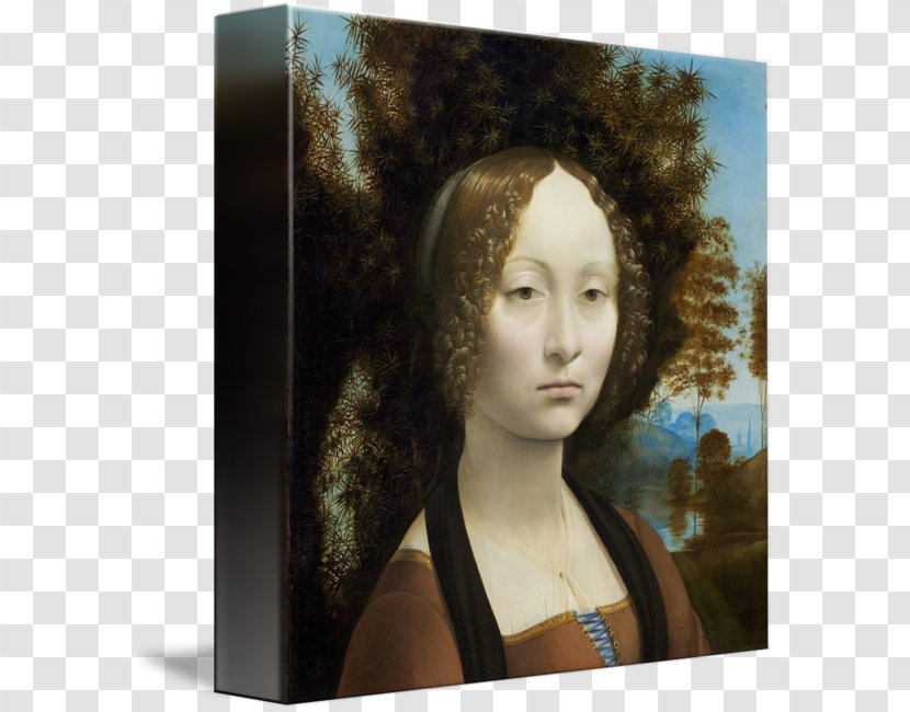 Ginevra De' Benci Head Of A Woman Painting Mona Lisa Portrait - Art Transparent PNG