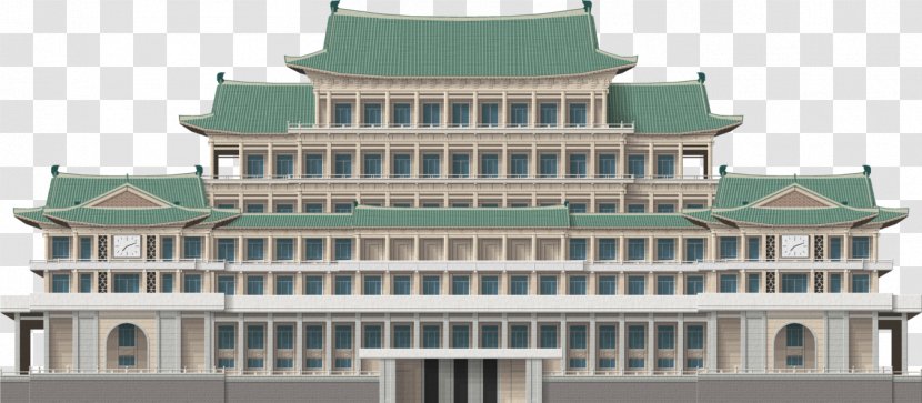 Grand People's Study House Facade Juche Tower Building Monument - Official Residence - Korean Transparent PNG
