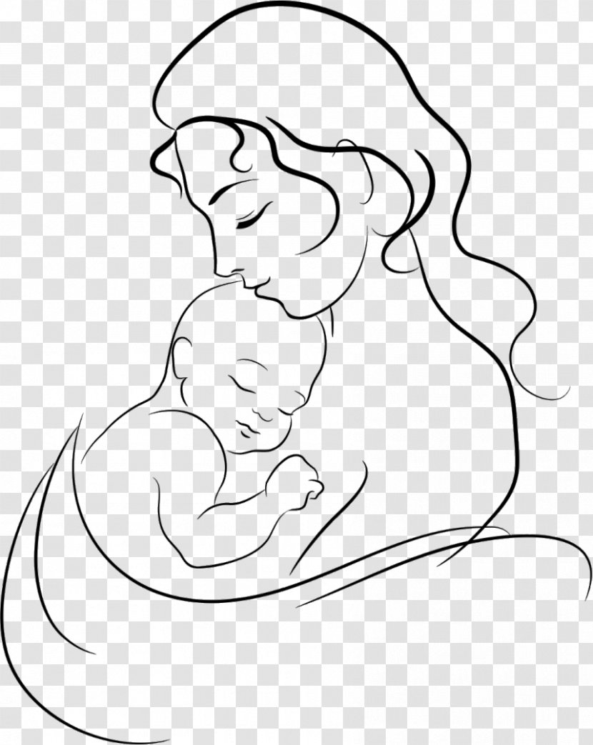 Drawing Mother Pencil Infant Sketch - Cartoon - Mother's Day Transparent PNG
