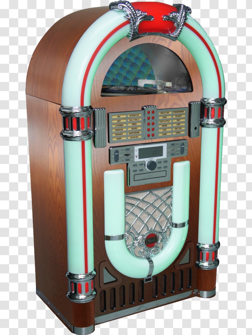 Jukebox Retro Vinyl Record Player Cd Stereo System Mp3 Sd Usb Decoder Fm Free Phonograph MP3 Turntable - Heart - JUKE BOX Transparent PNG