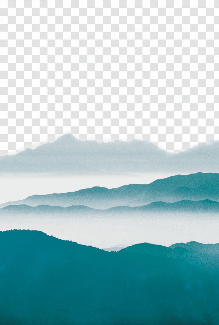 Sky Angle Wallpaper - Aqua - Mountains And Mist Transparent PNG