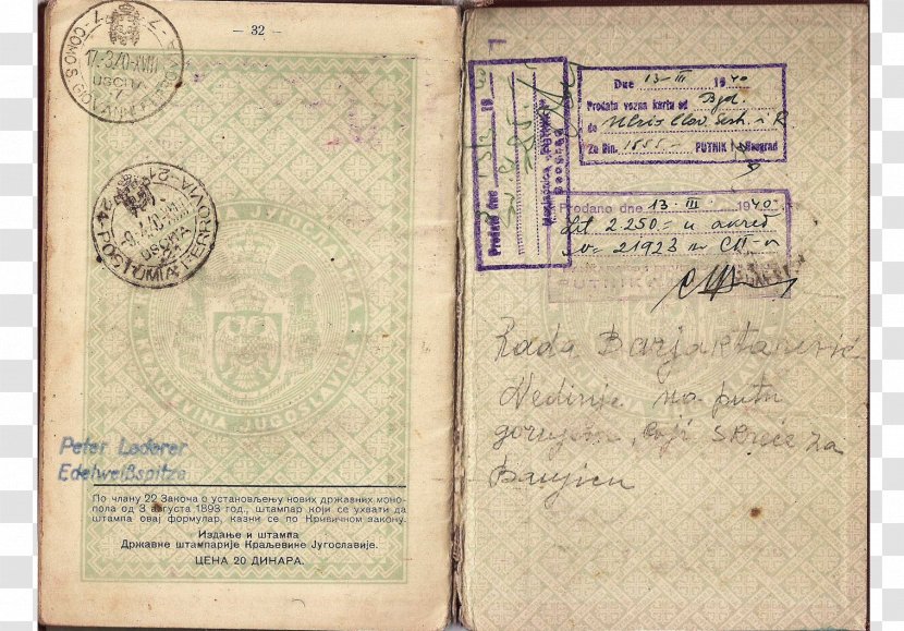 Identity Document Second World War Passport Travel Transparent PNG