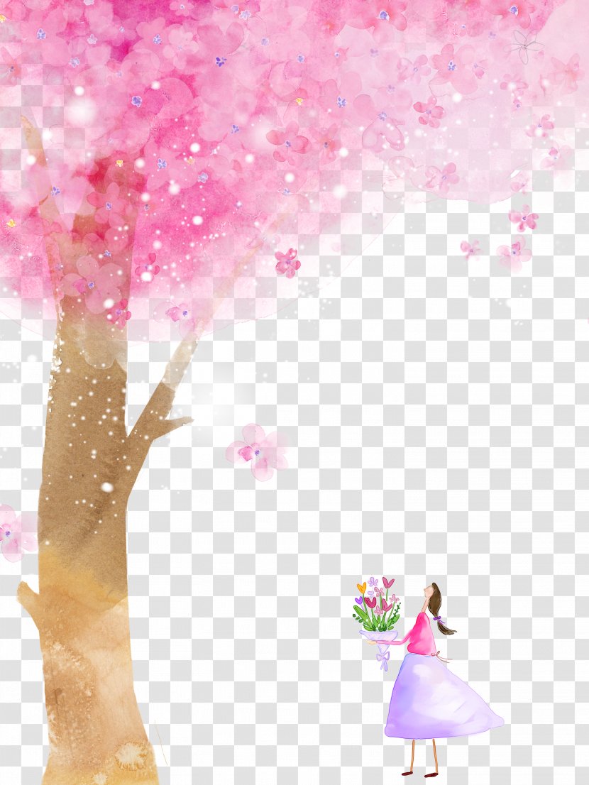 Cherry Blossom Cartoon Flower - Pink - Petal,Cherry Blossoms Transparent PNG