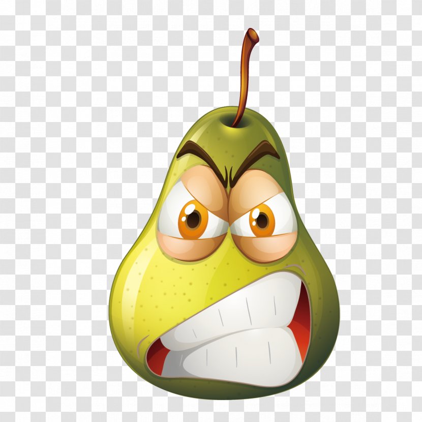 Pear Illustration - Beak - Vector Angry Cartoon Pears Transparent PNG