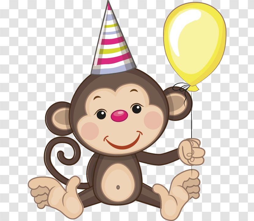 Birthday Greeting Card Cartoon Clip Art - Food - Monkey Transparent PNG