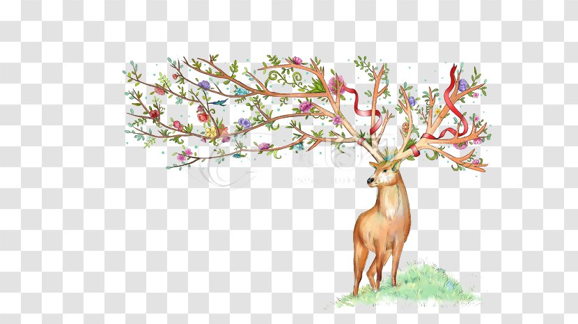 Deer Watercolor Painting Transparent PNG