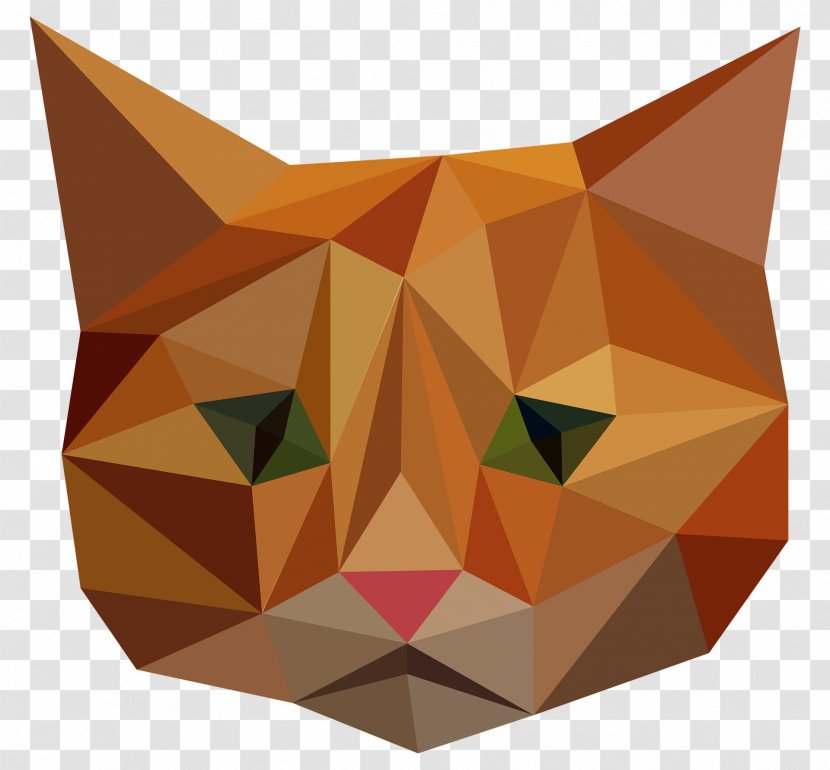 Cat Low Poly Illustration - Diamond Kitty Transparent PNG