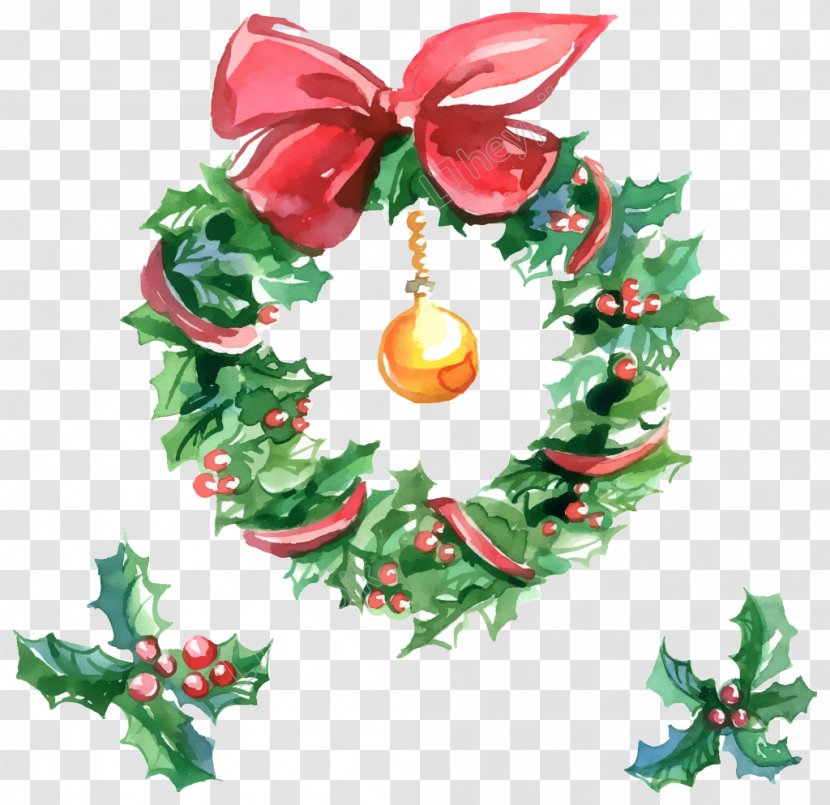 Wreath Christmas Day Vector Graphics Mistletoe Painting Transparent PNG