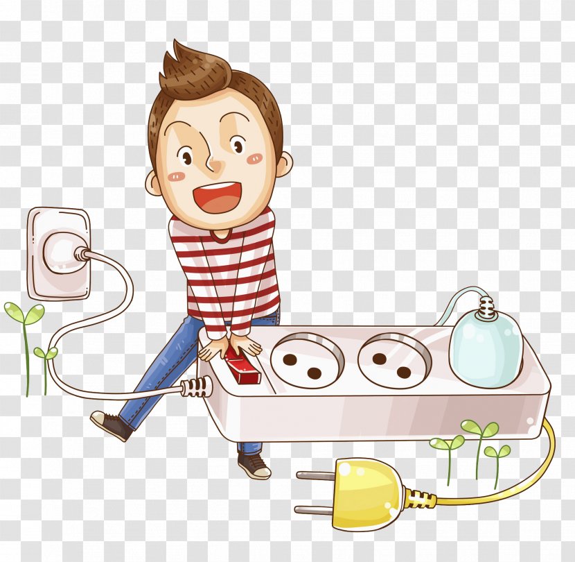 Stock Photography Extension Cord Illustration - Electricity - Lovely Man Transparent PNG
