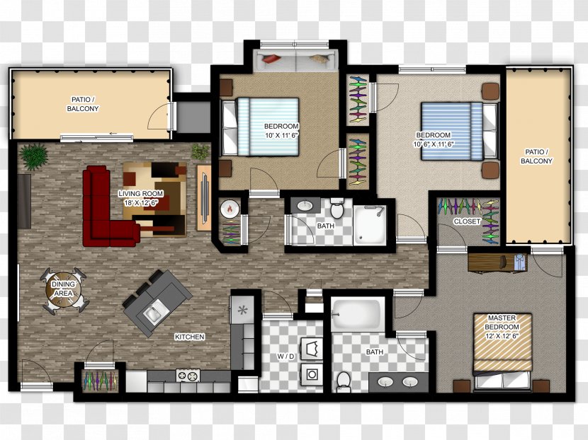 Apartment Floor Plan House - Real Estate Transparent PNG