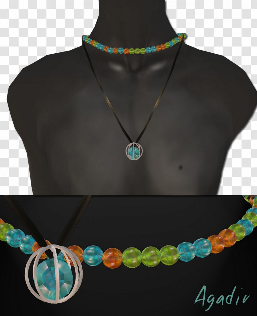 Jewellery Necklace Turquoise Gemstone Clothing Accessories - Glass Bead Transparent PNG