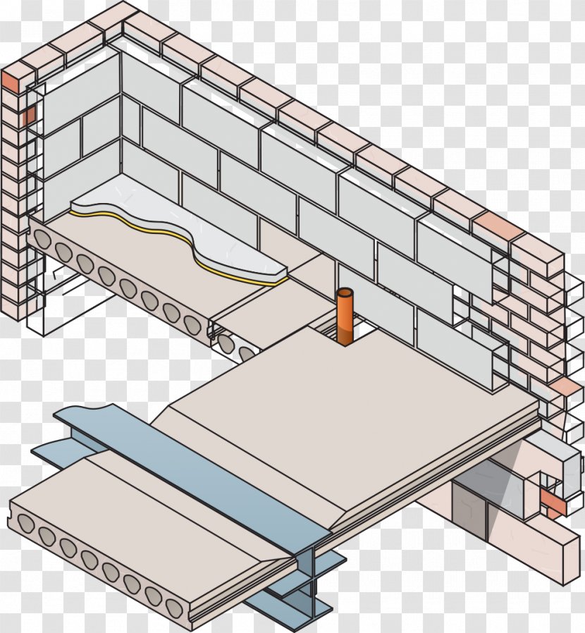 Concrete Slab Architectural Engineering Hollow-core Beam - Area - Hollowcore Transparent PNG