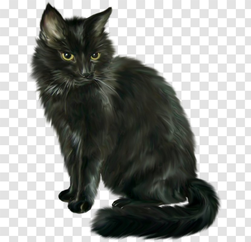 Cat Clip Art - Siberian - Black Halloween Horror Transparent PNG