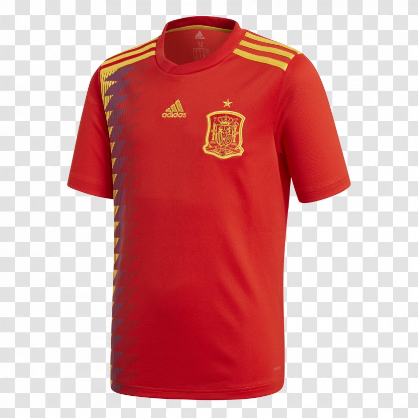 2018 World Cup Spain National Football Team T-shirt Jersey Adidas - Clothing Transparent PNG