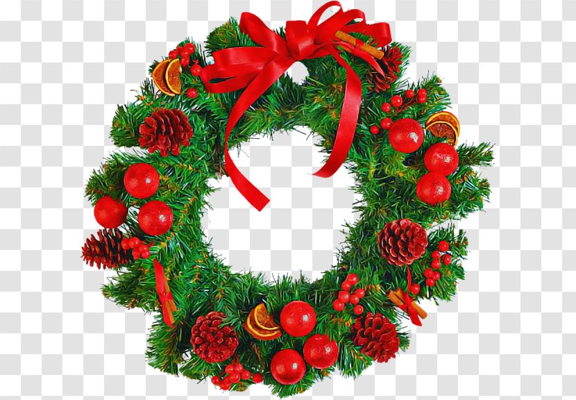 Christmas Decoration - Wreath - Pine Family Transparent PNG