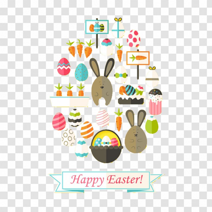 Easter Bunny Egg Clip Art - Solemnity - Color Border Decorative Pattern Transparent PNG