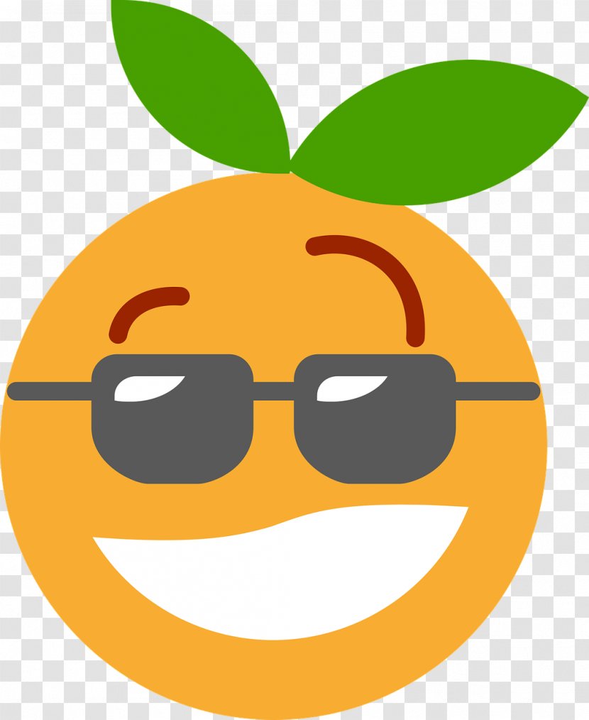 Smiley Clip Art - Orange - Sunglasses Emoji Transparent PNG