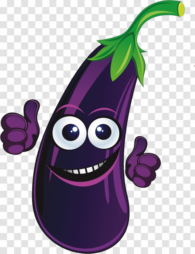 Fruit Eggplant Vegetable - Purple - Smiling Transparent PNG