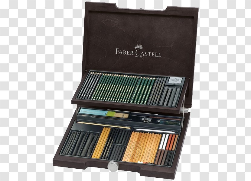 Colored Pencil Drawing Faber Castell Monochrome Pitt Wood Case Set Art - Pens Transparent PNG