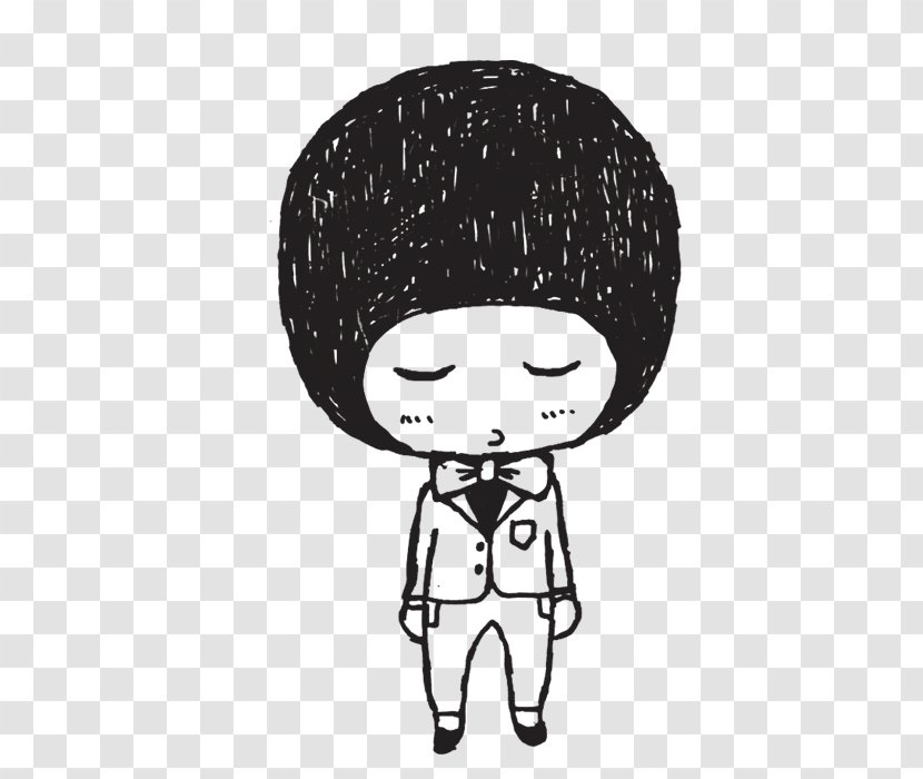 Drawing - Black - A Child In Suit Transparent PNG