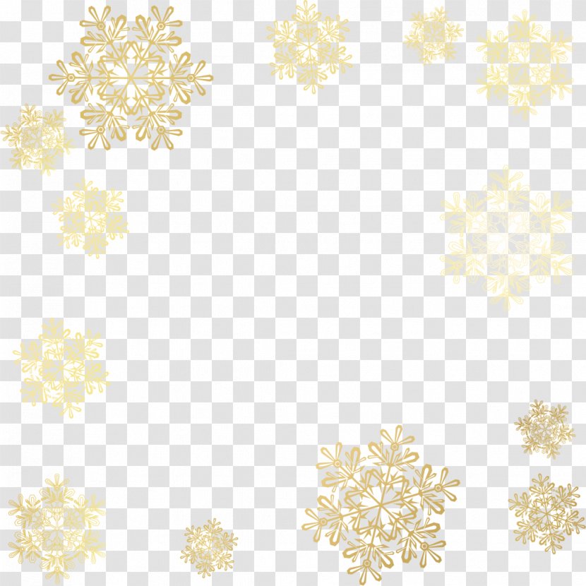 White Area Pattern - Vector Painted Golden Snowflakes Transparent PNG