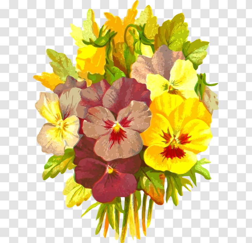 Drawing Flower Clip Art - Herbaceous Plant - Pansy Transparent PNG