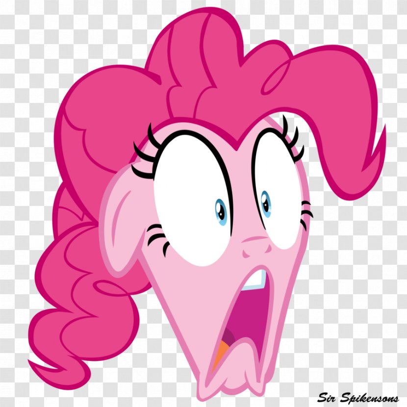 Pinkie Pie Face Ear DeviantArt - Silhouette - Shocked Transparent PNG
