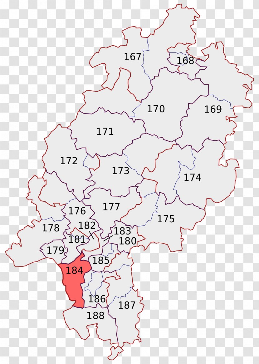 Electoral District Constituency Of Wiesbaden Election Legislature - Hesse - Germany Map Transparent PNG