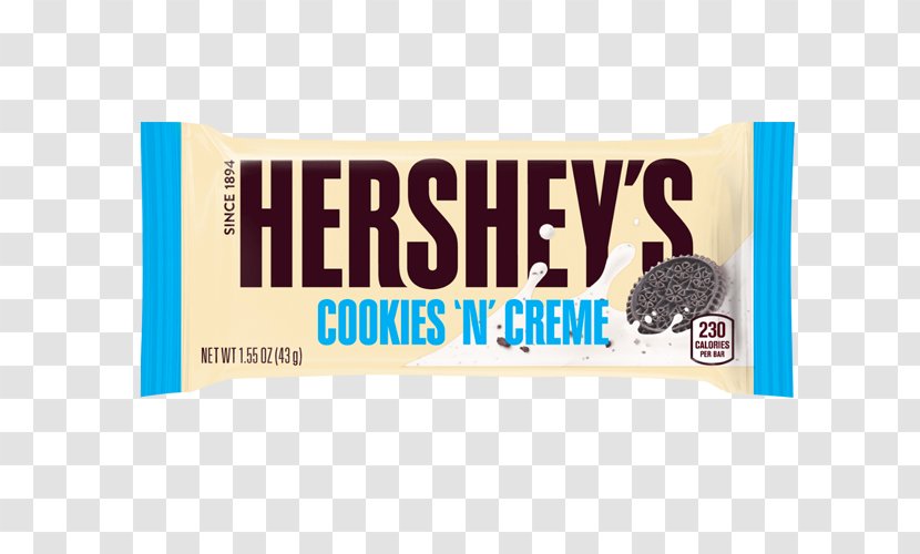 Cream Hershey's Cookies 'n' Creme Chocolate Bar Chip Cookie White - Ice Transparent PNG