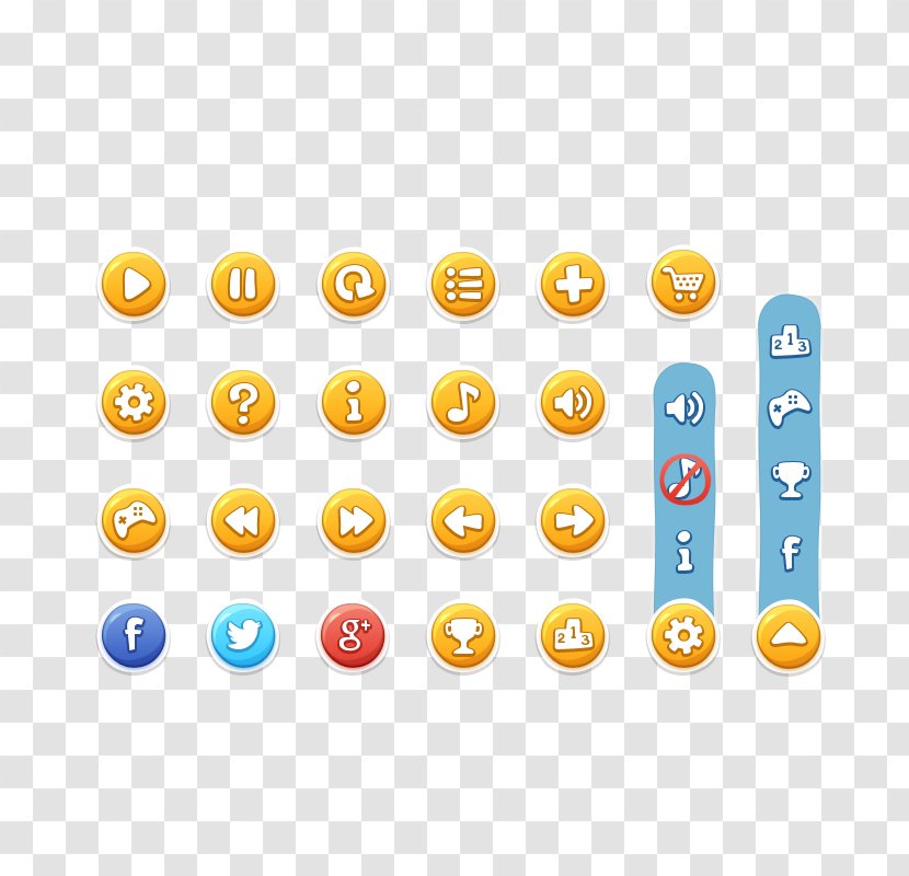 Graphical User Interface Button Game - Cartoon - UI Transparent PNG