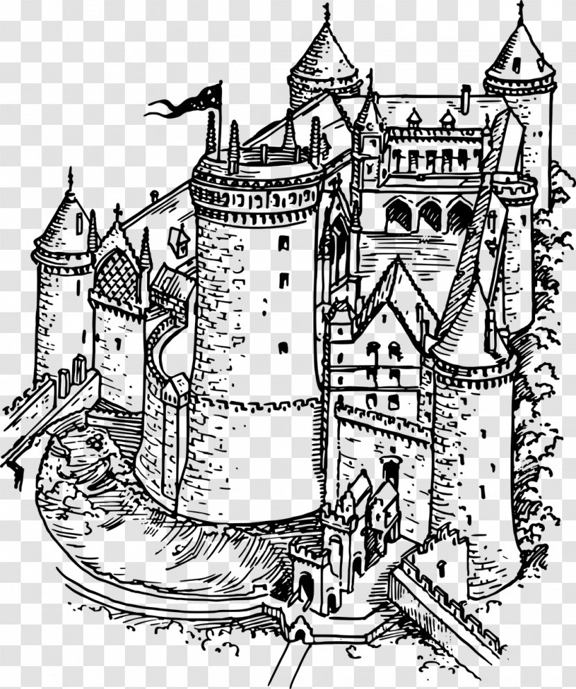 Middle Ages Knight Coloring Book Castle Drawing - Dunnottar Transparent PNG