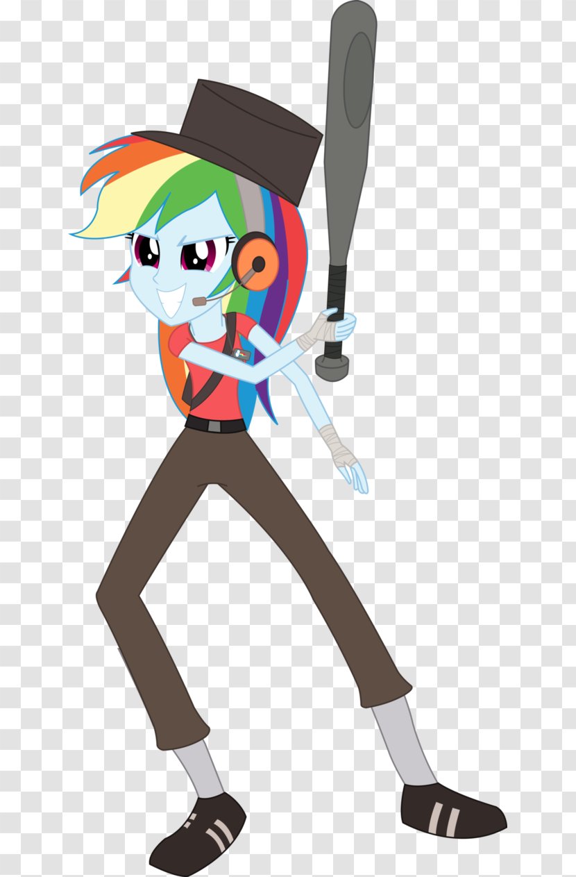 Rainbow Dash Team Fortress 2 Cartoon My Little Pony: Equestria Girls - Deviantart - Scout Transparent PNG