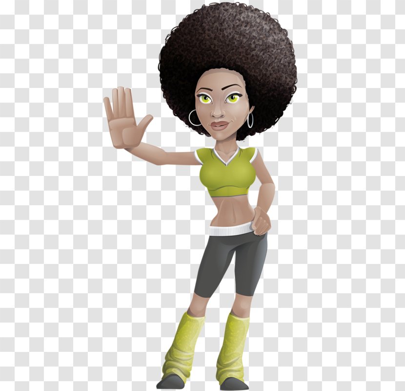 Bodybuilding Cartoon Weight Training Fitness Centre - Flower - Curly Hair Woman Transparent PNG