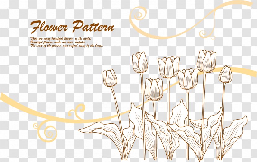 Line Euclidean Vector Flower - Silhouette - Lines Tulip 2 Transparent PNG