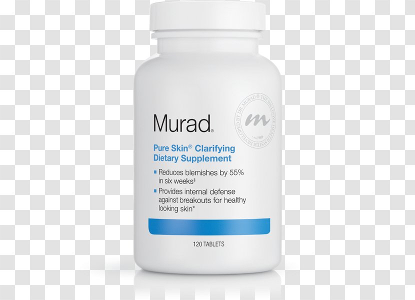 Murad Pure Skin Clarifying Dietary Supplement Tablet Lotion Transparent PNG