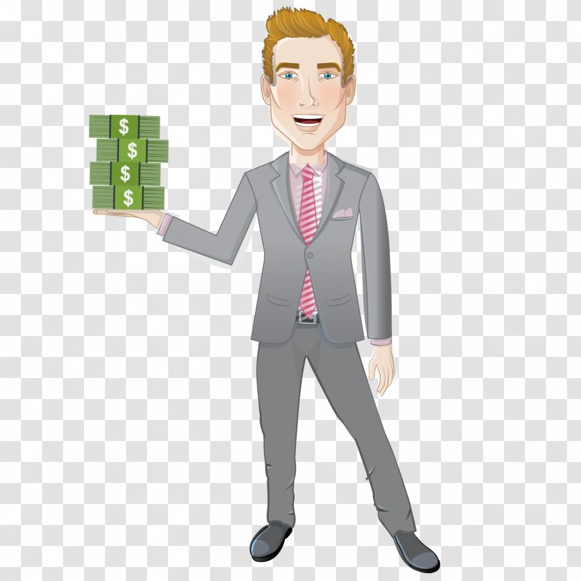 Cartoon Businessperson - Advertising - Handsome Businessman Transparent PNG