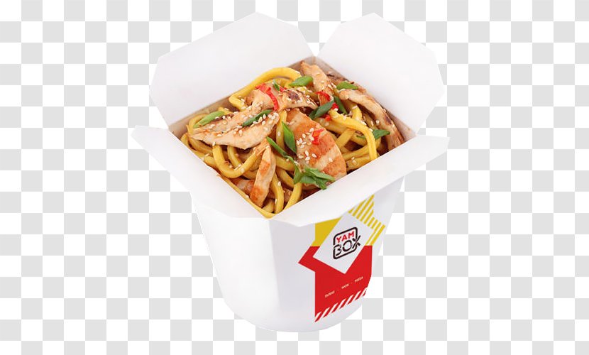 Chicken Sushi Chinese Noodles Cuisine Wok - Spaghetti - Box Transparent PNG