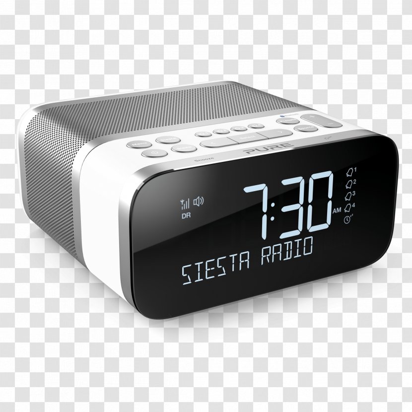 Digital Audio Broadcasting Pure Radio FM Alarm Clocks - White Transparent PNG