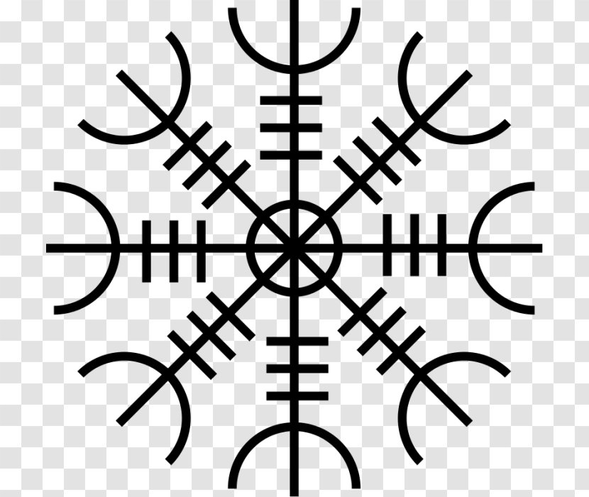 Old Norse Runes Helm Of Awe Viking Symbol - Tree Transparent PNG