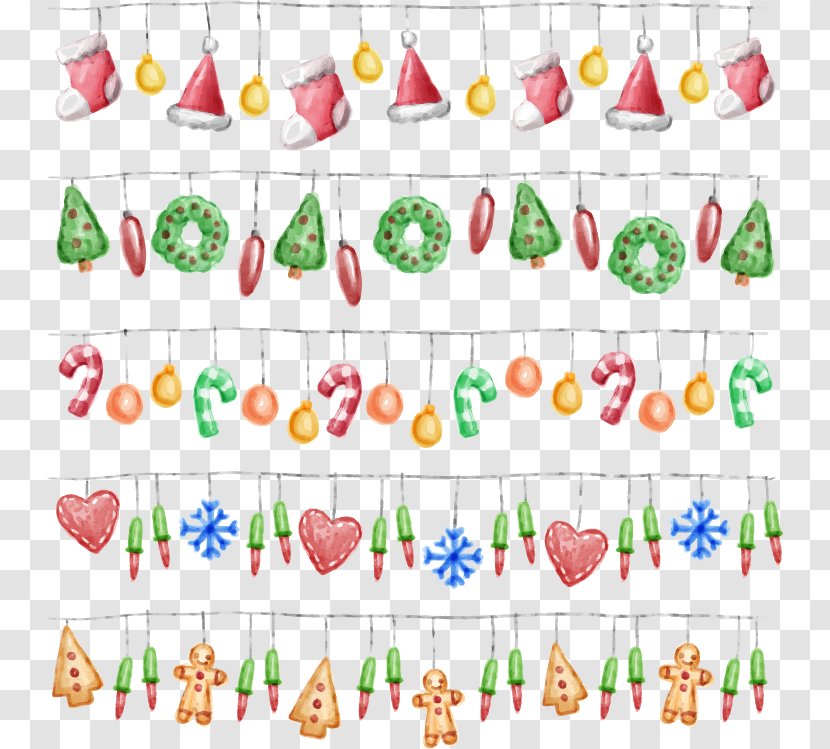 Watercolour Flowers Watercolor Painting Christmas Lights Clip Art - Winter Background Transparent PNG