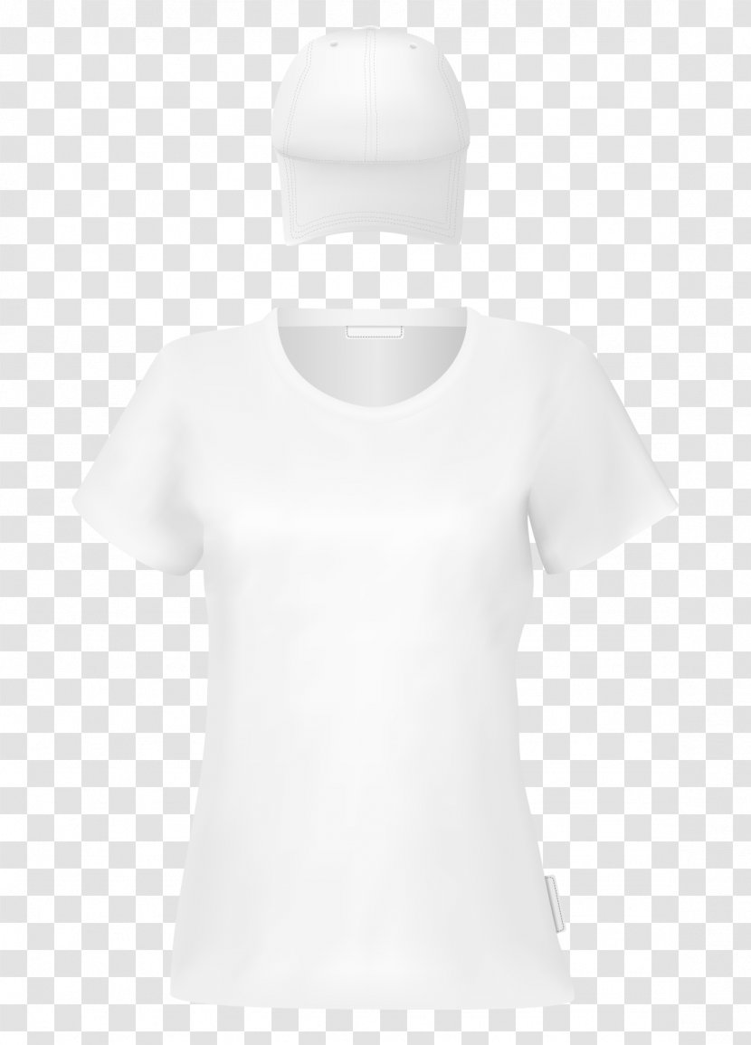 T-shirt White Sleeve - Collar - Pure Vector Transparent PNG