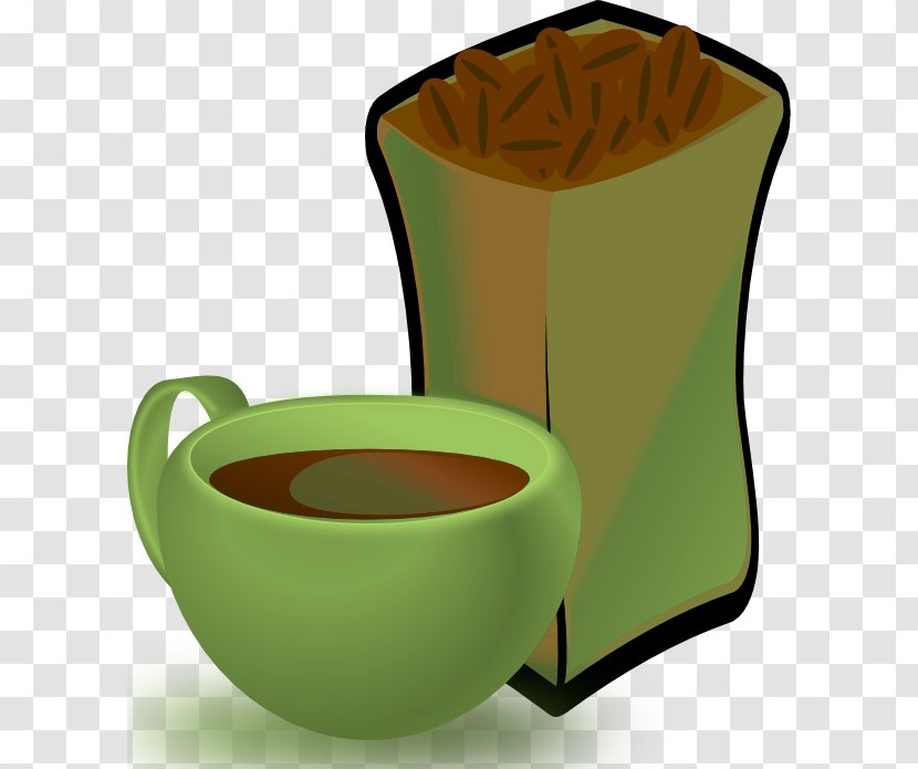 Coffee Cup Hot Chocolate Clip Art - Tableware - Green Transparent PNG