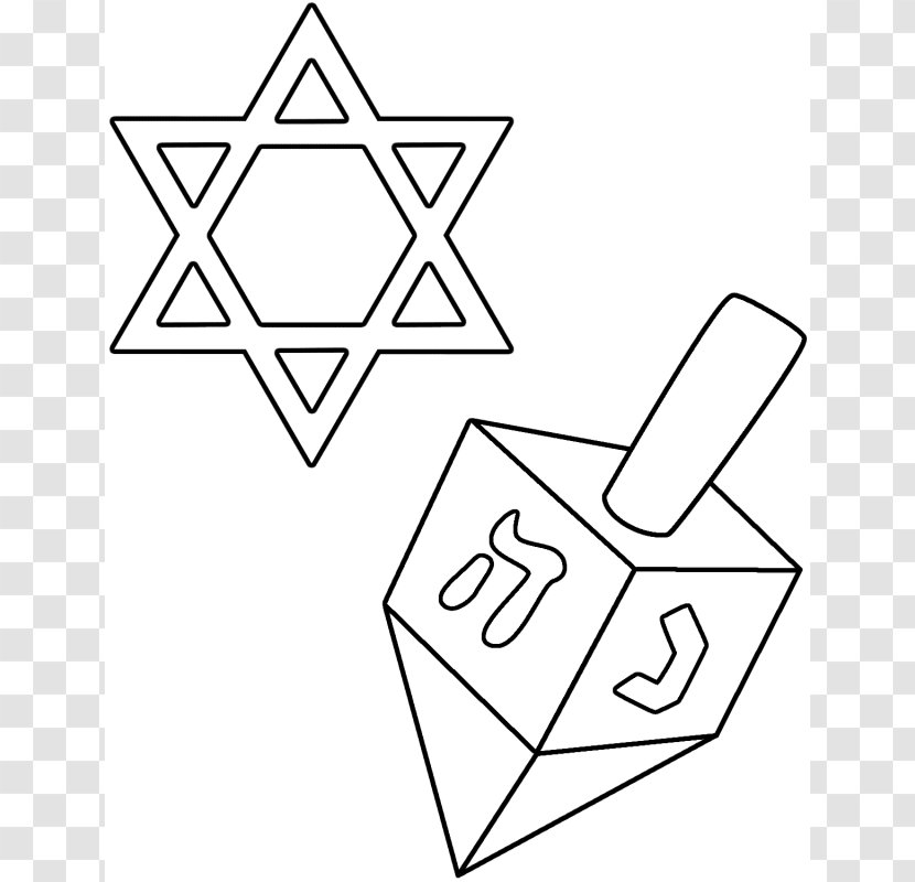 Star Of David Coloring Book Judaism Hanukkah Jewish Identity - Menorah - Dreidel Images Transparent PNG