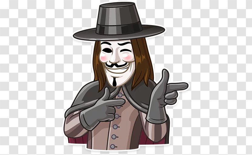 Sticker Telegram Image Illustration - Finger - Guy Fawkes Transparent PNG