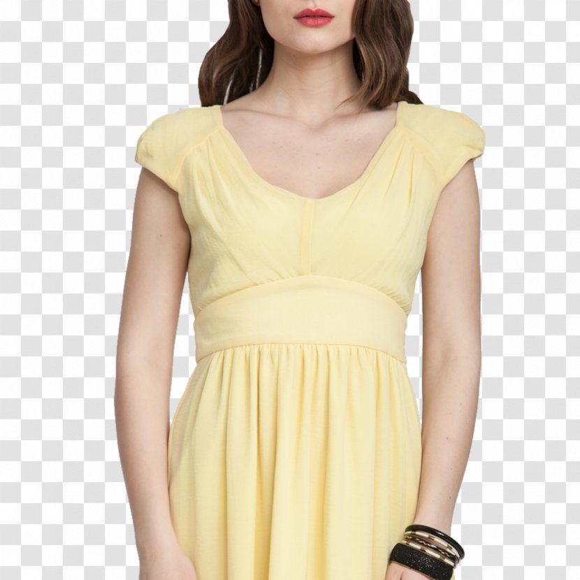 Cocktail Dress Sleeve Yellow Gown - Voal Transparent PNG