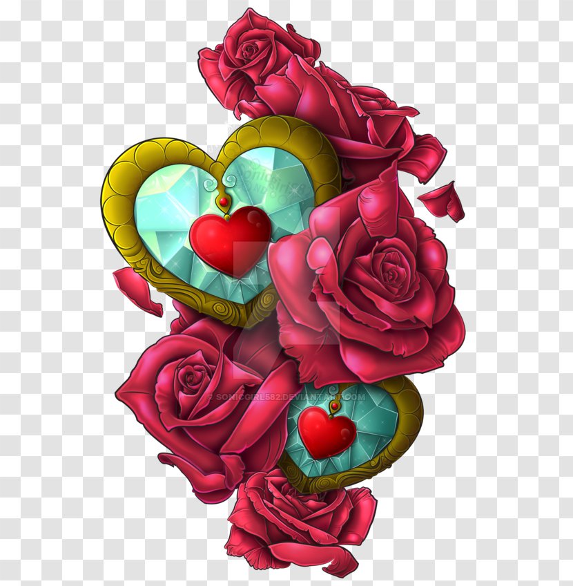 Valentines Day Heart - Garden Roses - Artificial Flower Camellia Transparent PNG