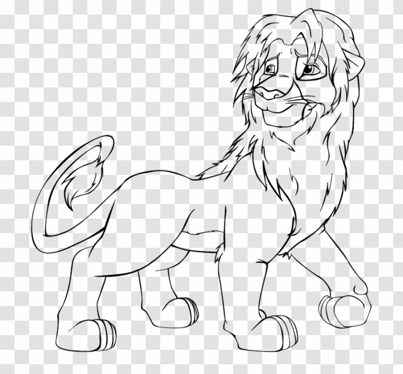 Simba Lion Line Art Mufasa Zira - Kovu - It's Raining Transparent PNG