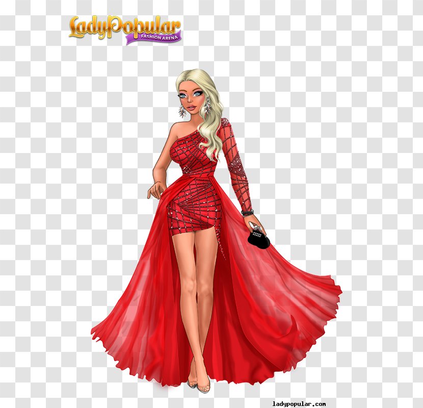 Lady Popular Fashion Dress Costume Wig Transparent PNG