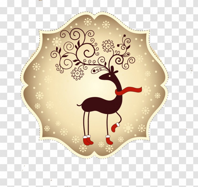 Christmas Card Greeting E-card - Holiday - Free Reindeer Border Buckle Material Transparent PNG