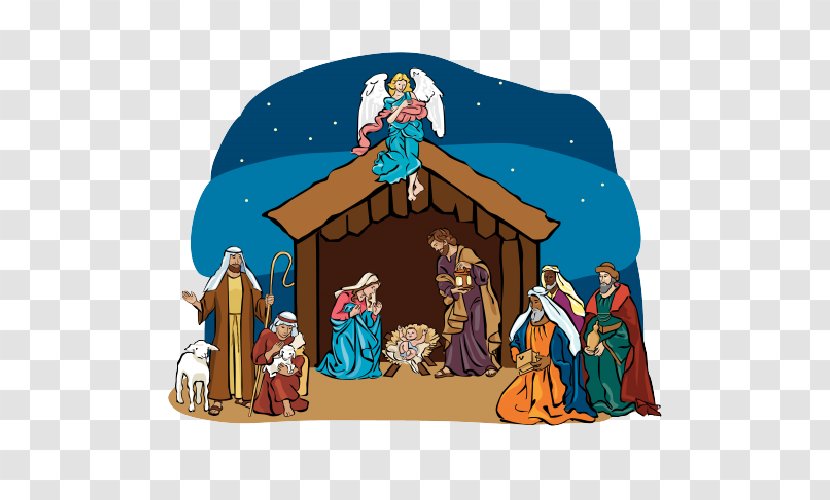 Nativity Scene Of Jesus Gospel Matthew Luke Clip Art - Cartoon - Christmas Transparent PNG